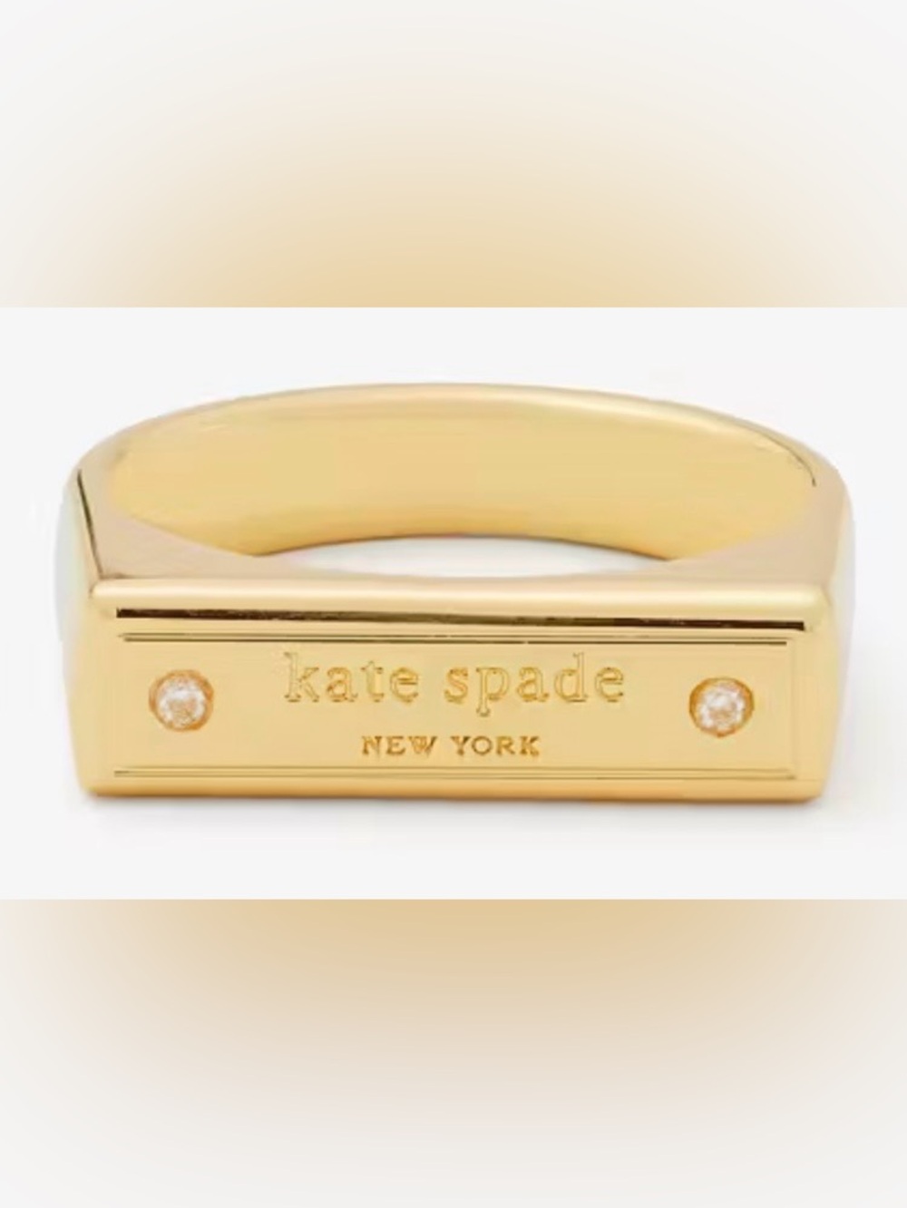 kate spade New York, no longer available, gold tone Sam Icon Bar Ring in size 7